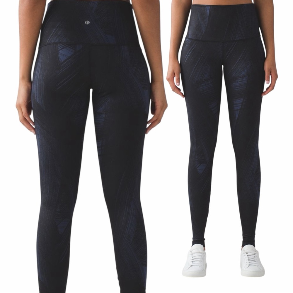 Lululemon Wunder Under Pant III Full On Luon Wind Chill Deep Navy Black Leggings
